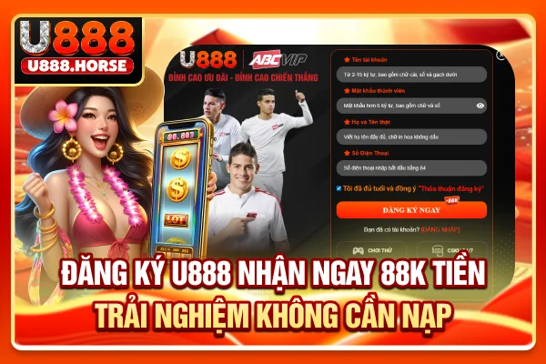 Khuyến mãi đăng Ký U888 Nhận Ngay 88K Tiền Trải Nghiệm Không Cần Nạp